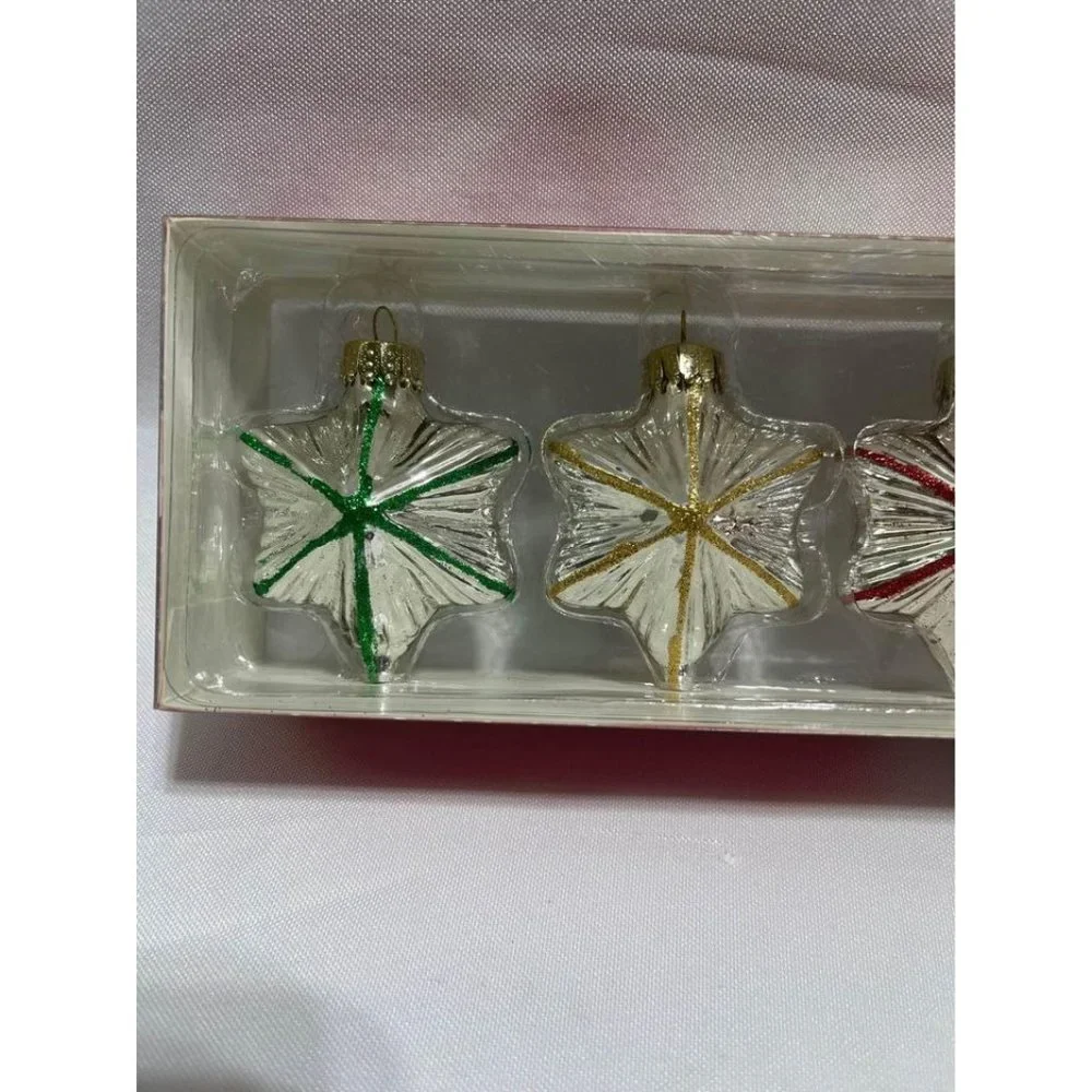 Brand New Martha Stewart Collection 4 Pack Mini Molded Glass Ornaments